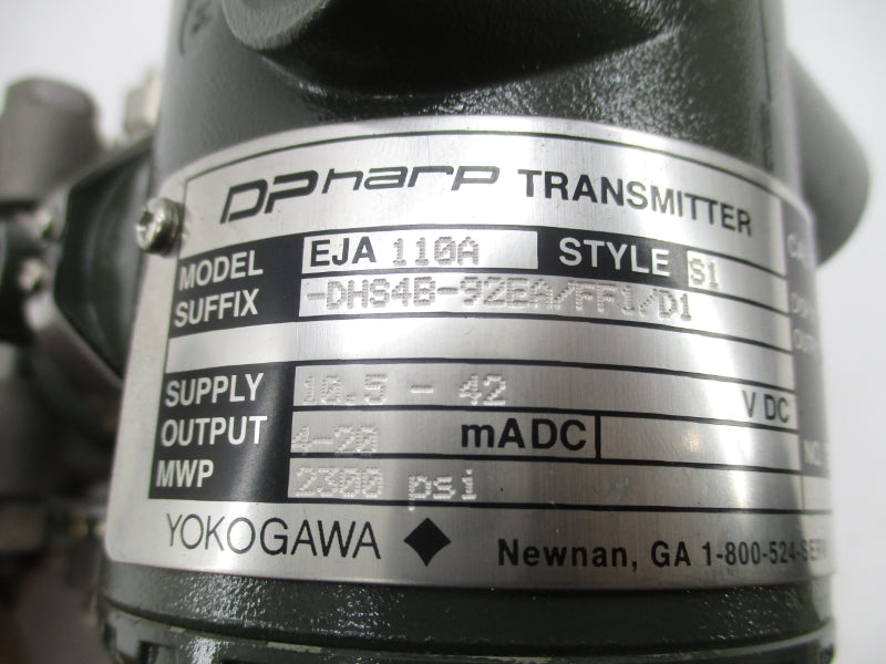 YOKOGAWA EJA110A-DHS4B-92EA/FF1/D1 10.5-42VDC 2300PSI NSNP