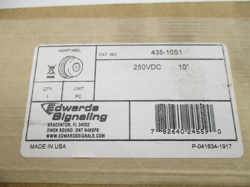 EDWARD SIGNALING 435-10S1 250VDC 10" NSFS