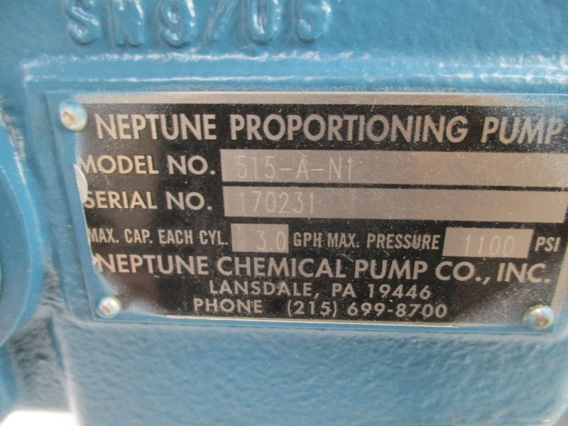 NEPTUNE CHEMICAL PUMP 515-A-N1 1100PSI NSMP