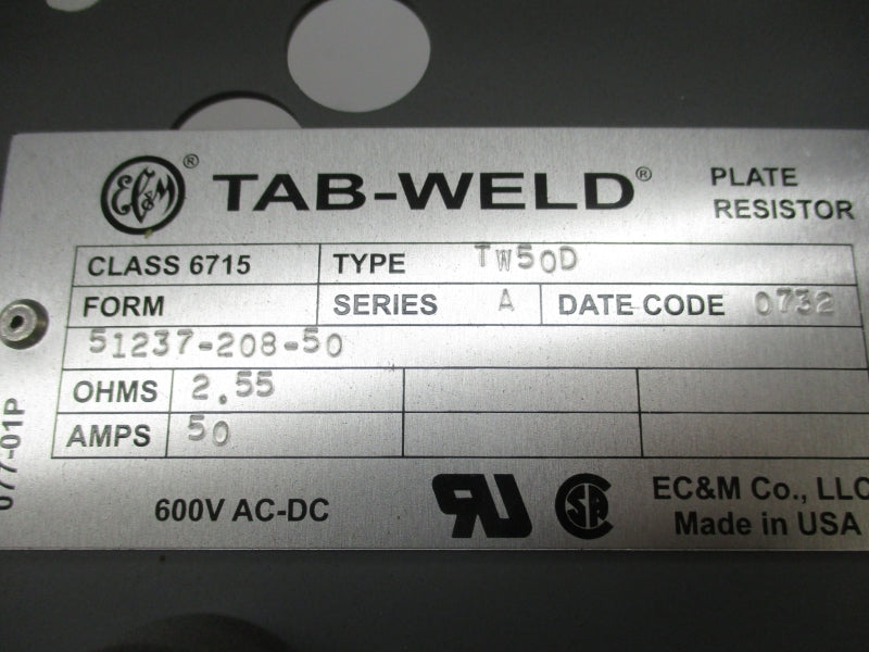 EC&M 6715TW50D SER. A 600VAC-DC 50A NSNP