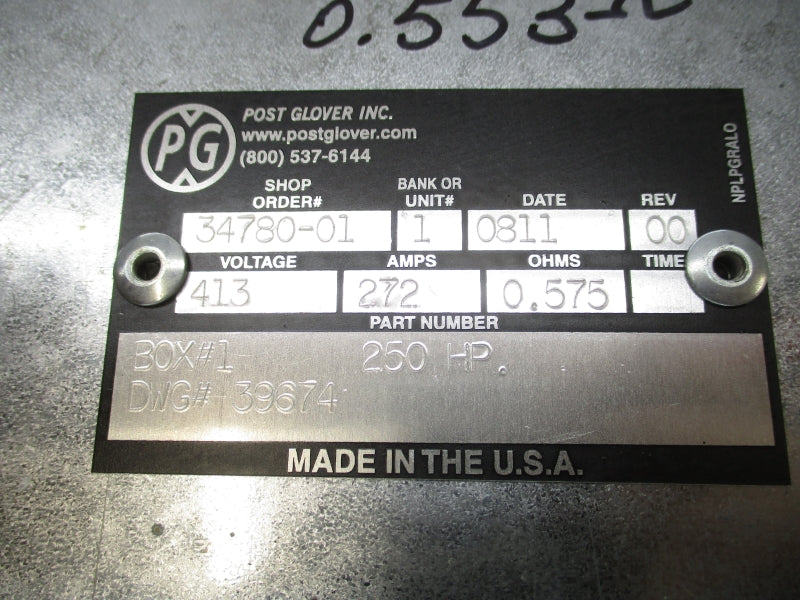 POST GLOVER 39674 413V 272A NSNP
