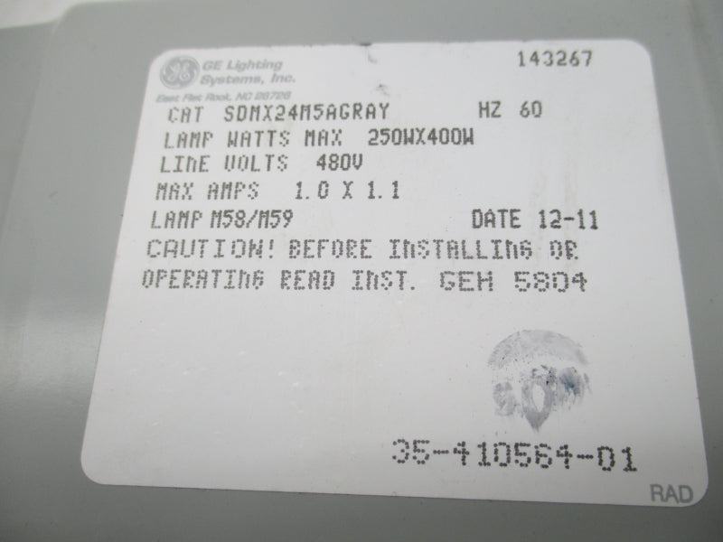 GENERAL ELECTRIC SDMX24M5AGRAY 480V 1.0X1.1A NSMP