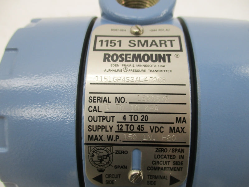 ROSEMOUNT 1151GP4S2AL4P2C6 12-45VDC NSMP