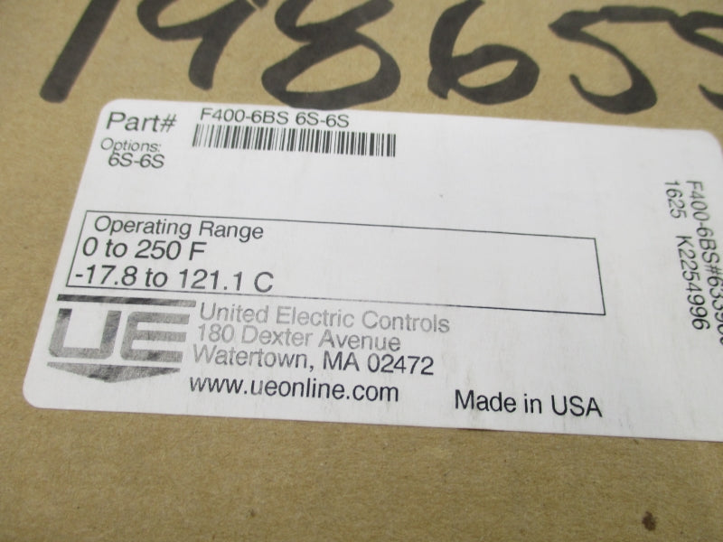 UNITED ELECTRIC F400-6BS6S-6S 0-250F NSFS