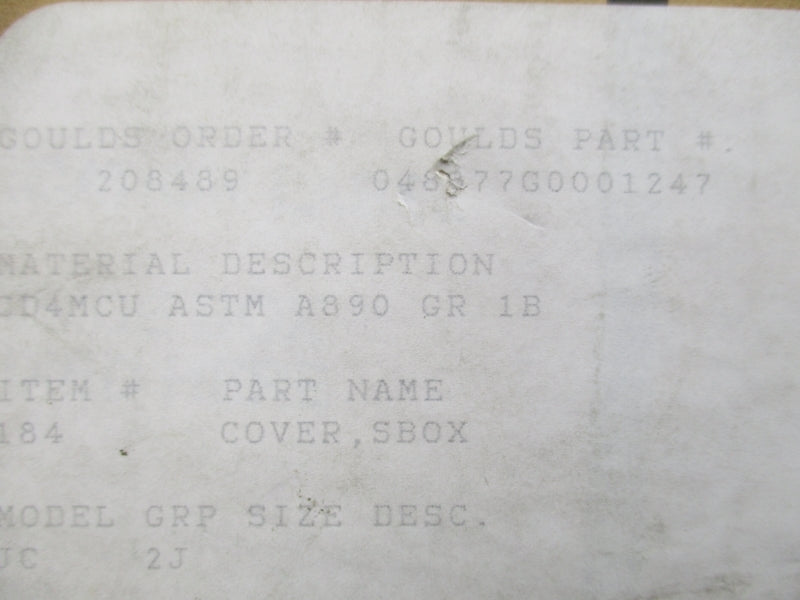 GOULDS PUMPS 048877G0001247 NSMP
