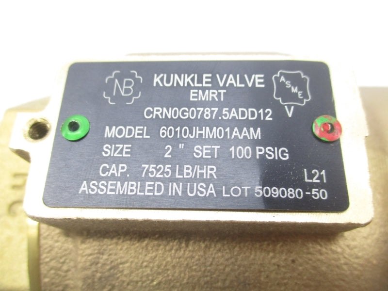 KUNKLE VALVE 6010JHM01AAM 100PSI 2" NSMP