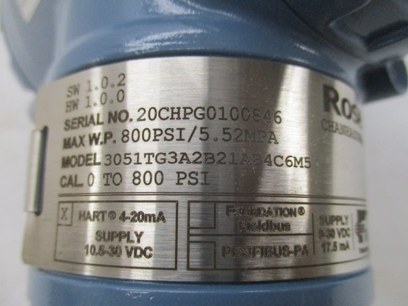 ROSEMOUNT 3051TG3A2B21AB4C6M5 10.5-30VDC 800PSI NSMP