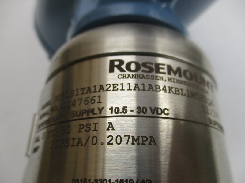 ROSEMOUNT 3051S1TA1A2E11A1AB4KBL1M5P2Q4 10.5-30VDC 30PSI NSMP
