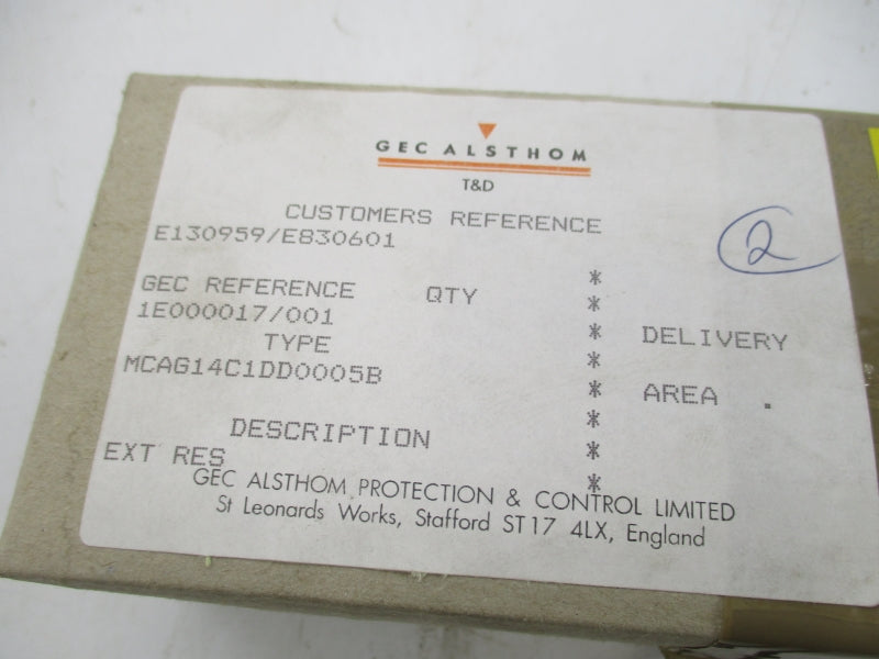 GEC ALSTHOM MCAG14C1DD0005B NSFS