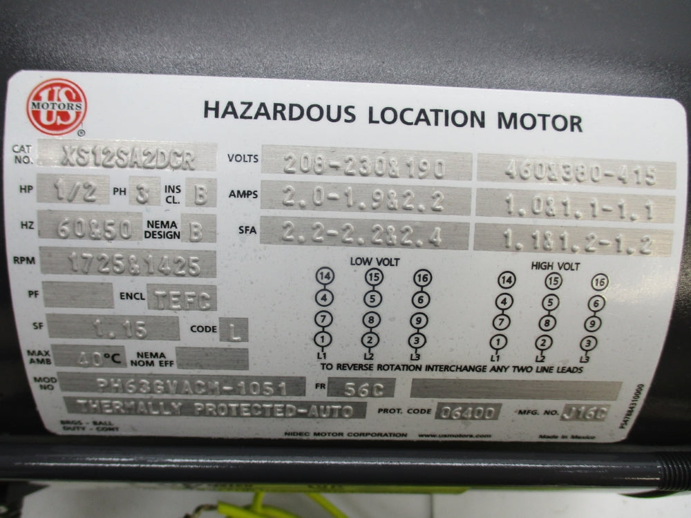 US MOTORS XS12SA2DCR NSMP