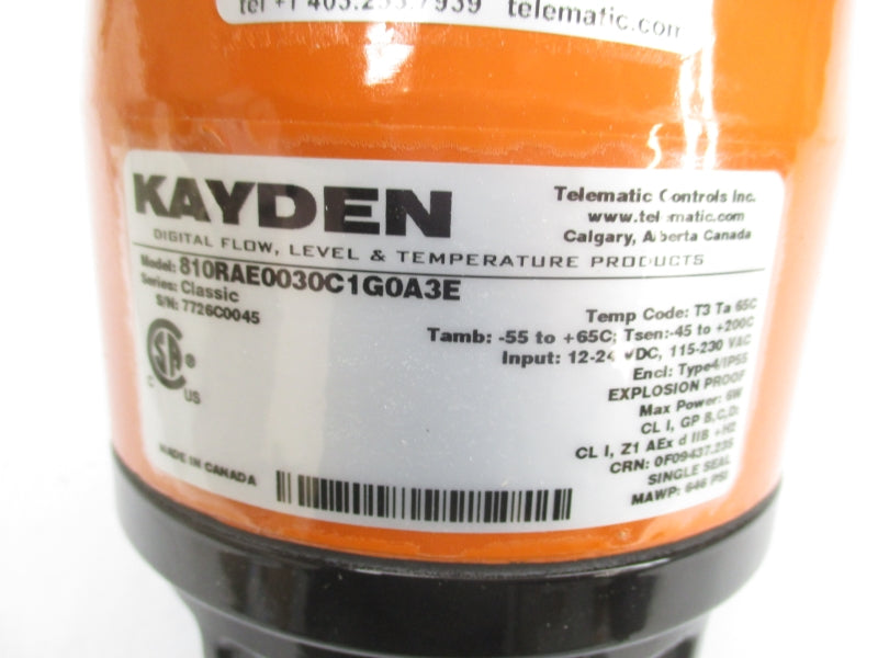 KAYDEN 810RAE0030C1G0A3E 115-230VAC NSMP