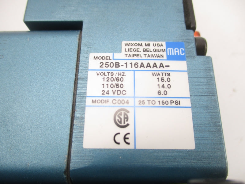 MAC 58D-32-116AA 110/120V 25-150PSI NSMP