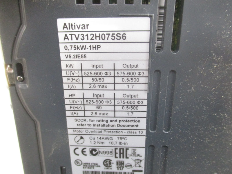 SCHNEIDER ELECTRIC ATV312H075S6 525-600V 1.7A NSMP