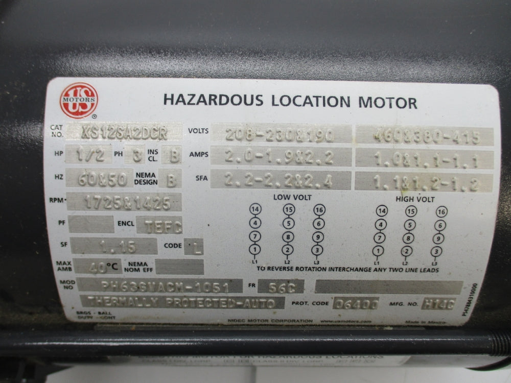 US MOTORS XS12SA2DCR (AS PICTURED) NSMP