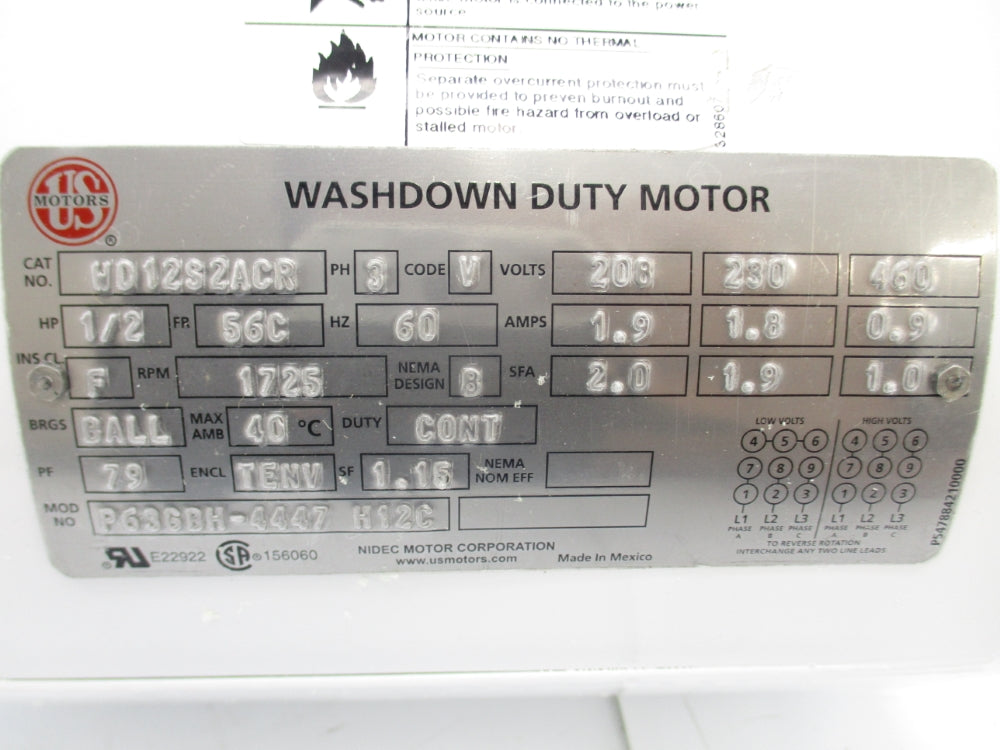 US MOTORS WD12S2ACR NSMP