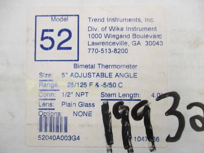 TREND INSTRUMENTS 52 25-125F 5" NSMP