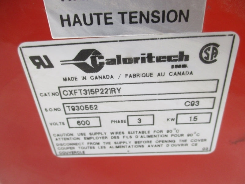 CALORITECH CXFT315P221RY 600V NSNP