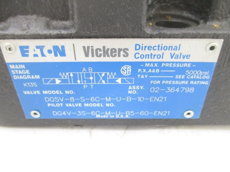 VICKERS DG5V-8-S-6C-M-U-B-10-EN21 02-364798 110/120V .48/.46A 5000PSI NSNP