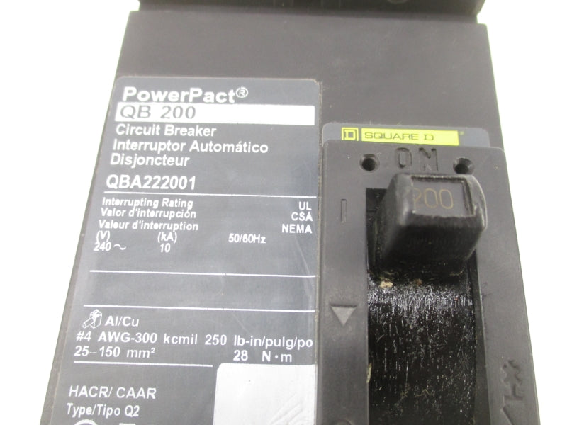 SQUARE D QBA222001 240V 200A UNMP