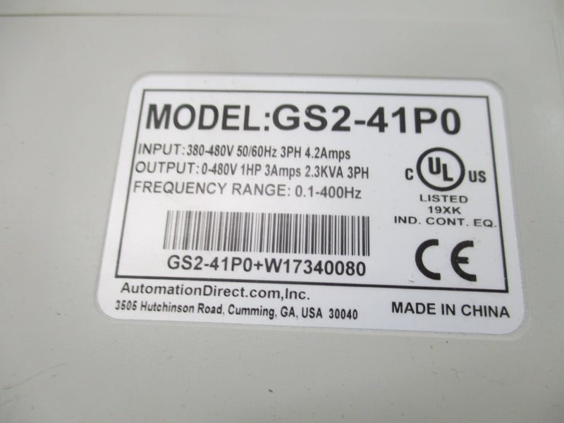 AUTOMATION DIRECT GS2-41P0 0-480V 4.2A (NO DOOR) NSMP