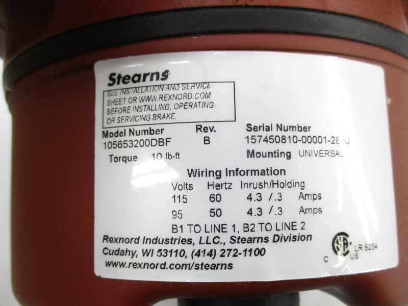 STEARNS 105653200DBF 115V 4.3/.3A (AS PICTURED) NSMP