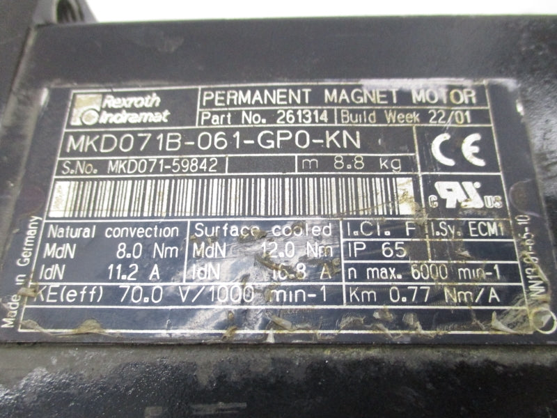 REXROTH MKD071B-061-GP0-KN 261314 70.0V UNMP