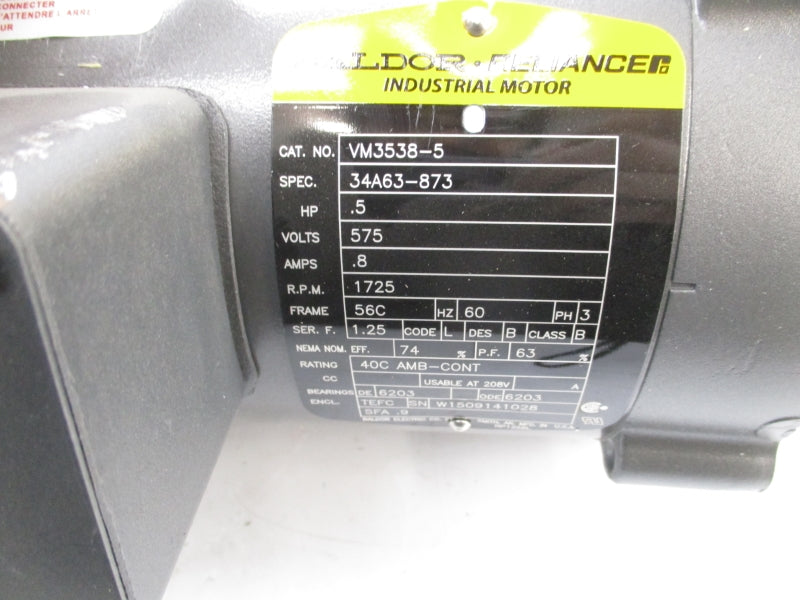 BALDOR VM3538-5 575V 0.8A NSNP