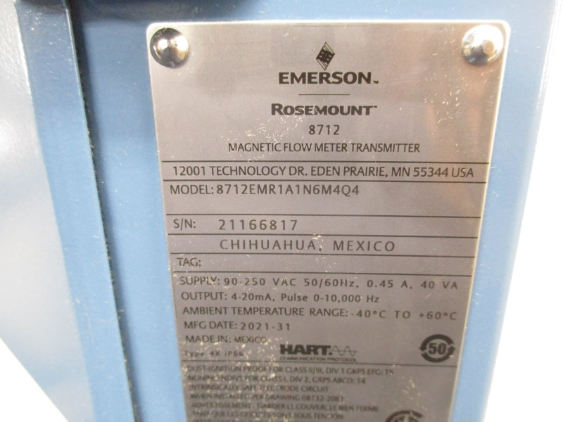 ROSEMOUNT 8712EMR1A1N6M4Q4 90-250VAC 0.45A -40-60'C NSMP