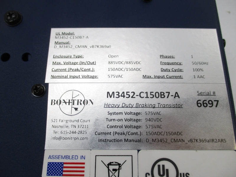 BONITRON M3452-C150B7-A 885VDC 150A NSNP