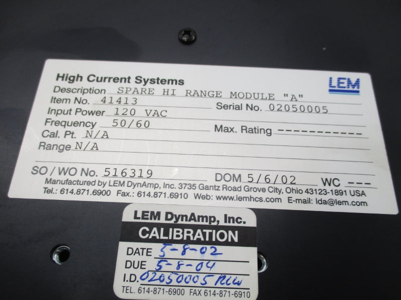 LEM 41413 120VAC (AS PICTURED) NSNP