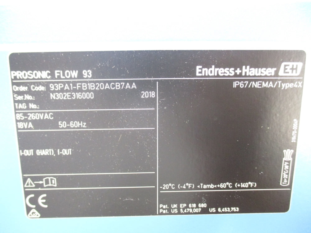 ENDRESS+HAUSER 93PA1-FB1B20ACB7AA NSMP
