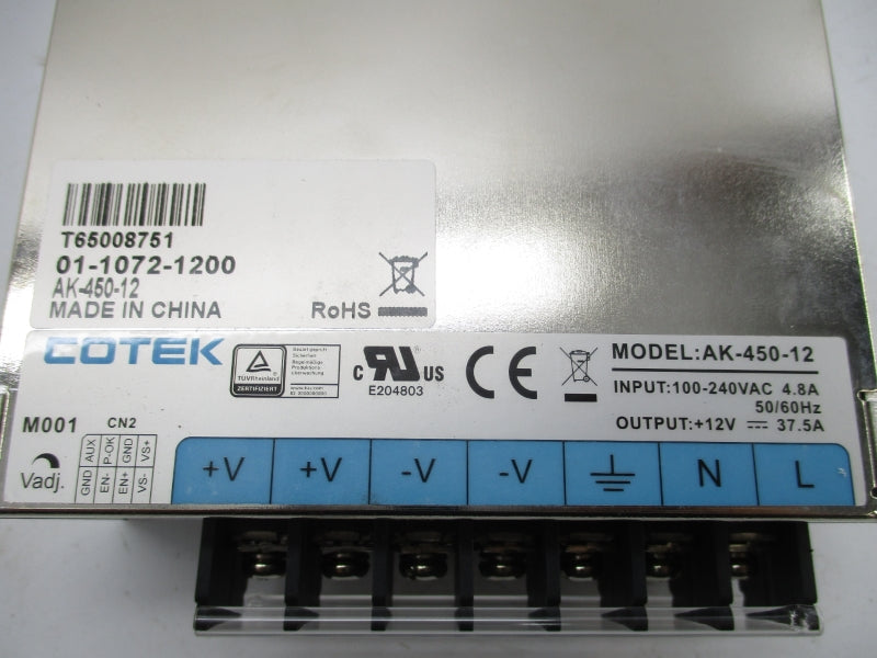 COTEK AK-450-12 100-240VAC 4.8A NSNP