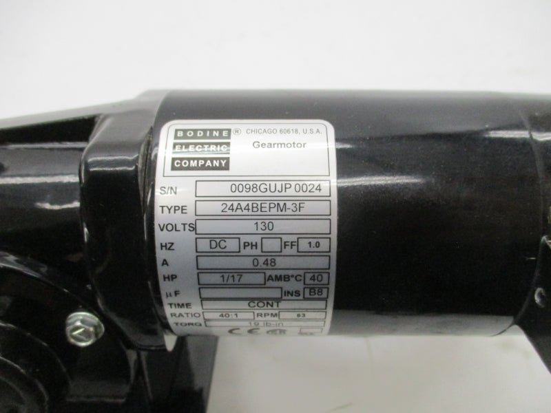 BODINE ELECTRIC 24A4BEPM-3F 0098GU 130V 0.48A 40:1 UNMP