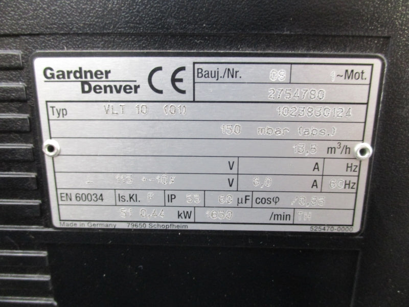 GARDNER DENVER VLT10(01) 115V 6.0A NSNP