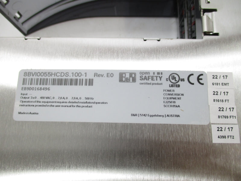 B&R 8BVI0055HCDS.100-1 480VAC 7.6A NSMP