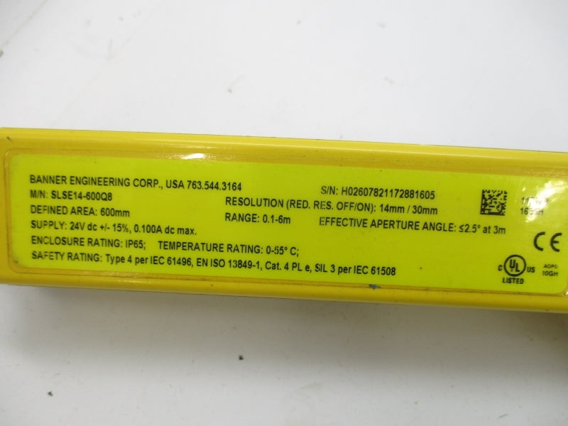 BANNER ENGINEERING SLSE14-600Q8 24VDC, 0.100A UNMP