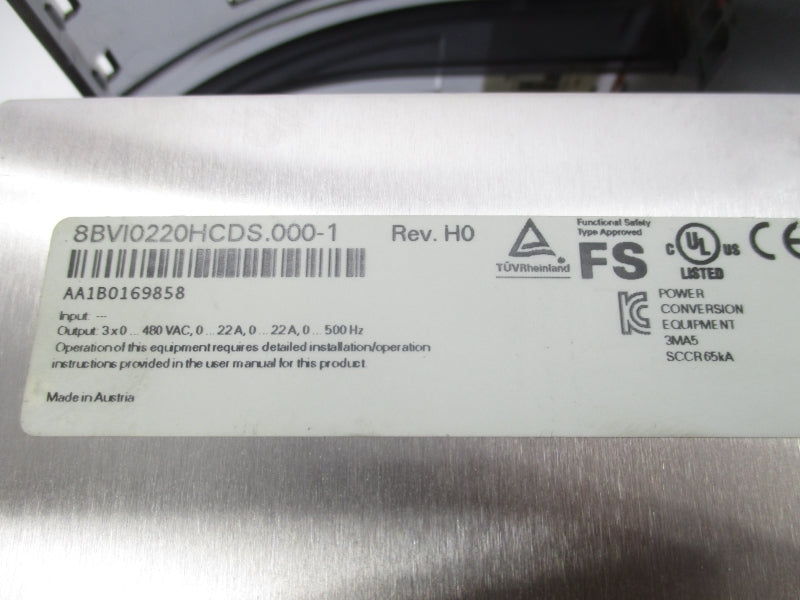 BR AUTOMATION 8BVI0220HCDS.000-1 480VAC 0-22A UNMP