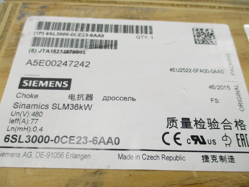 SIEMENS 6SL3000-0CE23-6AA0 480V 77A NSFS