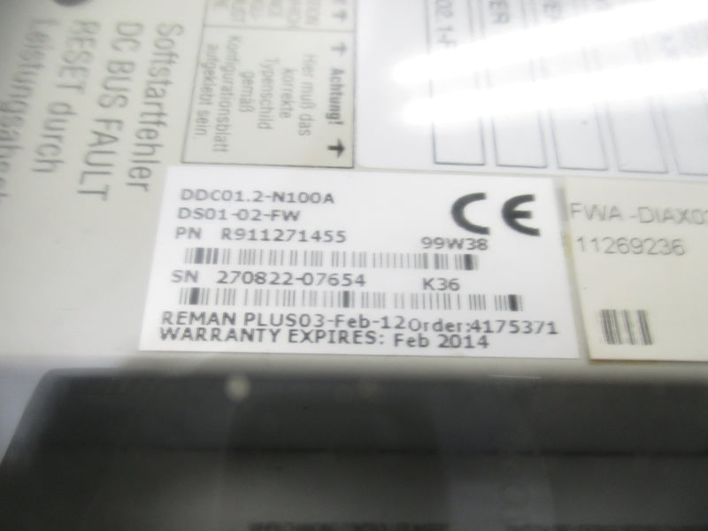 REXROTH DDC01.2-N100ADS01-02-FW R911271455 REMAN