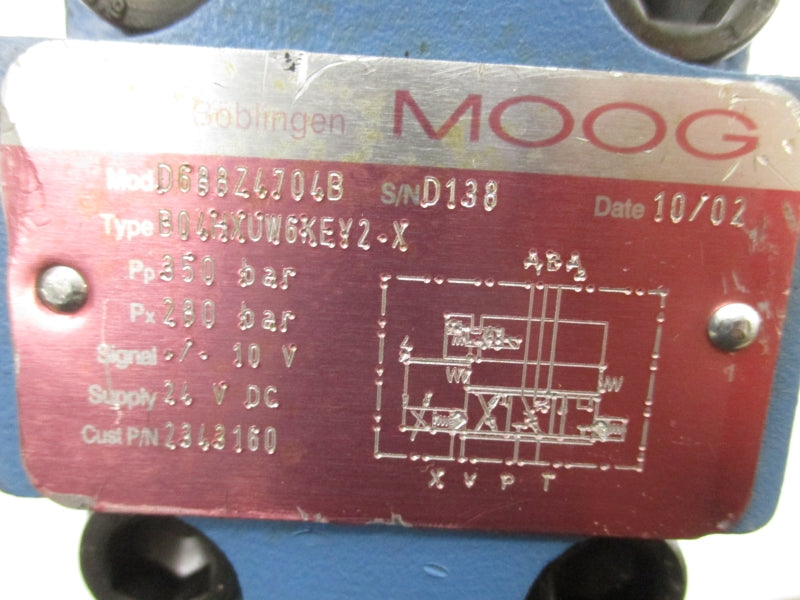 MOOG D688Z4704B B04HXUW6KEY2-X 24VDC UNMP