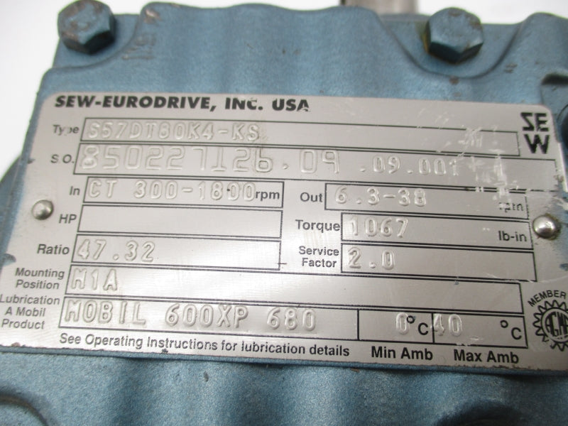 SEW-EURODRIVE S57DT80K4-KS UNMP