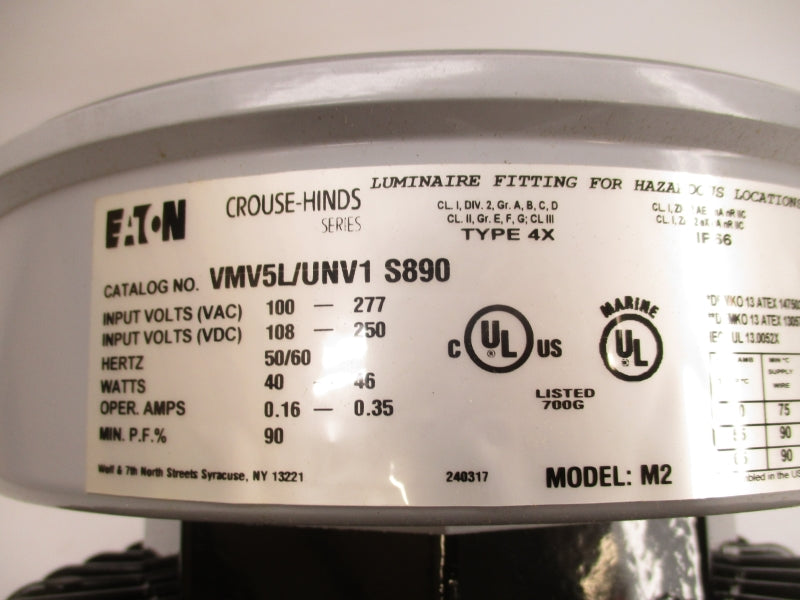 CROUSE-HINDS VMV5L/UNV1S890 M2 100-277VAC 0.16-0.35A NSMP