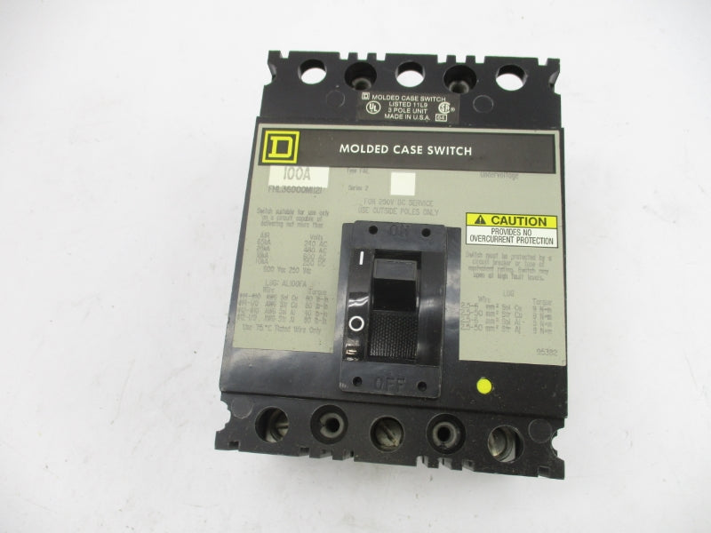 SQUARE D FHL36000M1121 600VAC 100A NSMP