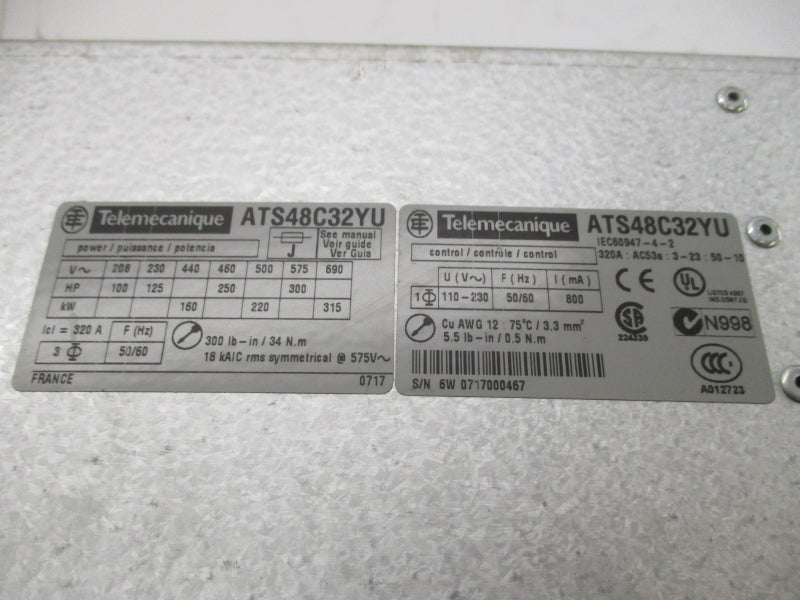 TELEMECANIQUE ATS48C32YU 690V NSNP