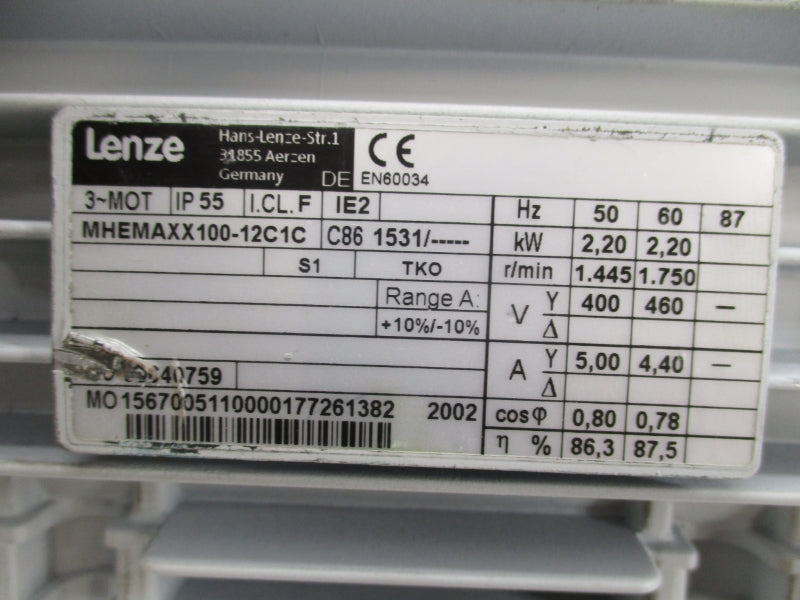 LENZE MHEMAXX100-12C1C 400/460V 5.00/4.40A NSNP