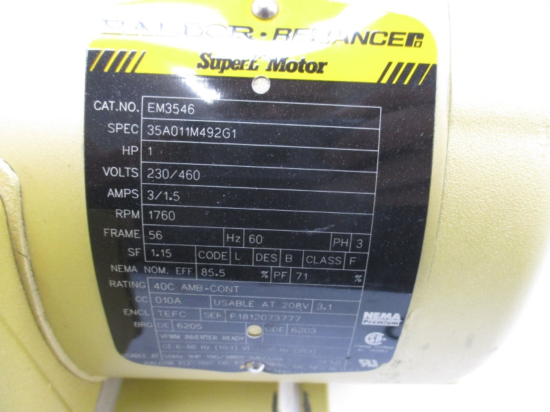 BALDOR EM3546 230/460V 3/1.5A UNMP