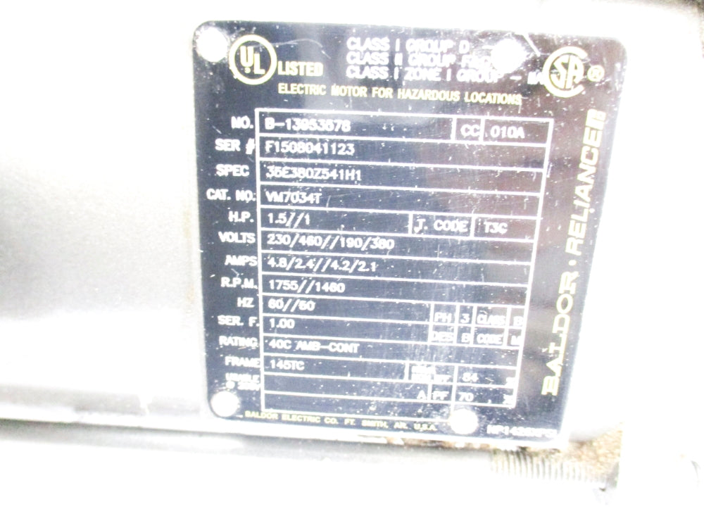 BALDOR VM7034T 460V 2.5A NSMP