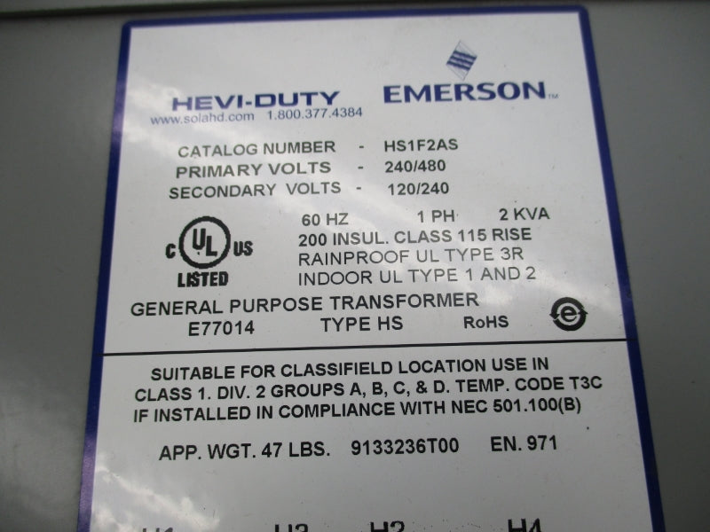 HEVI-DUTY HS1F2AS 240/480V NSNP