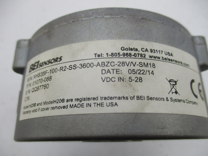BEI SENSORS XHS35F-100-R2-SS-3600-ABZC-28V/V-SM18 01070-088 5-28VDC NSMP