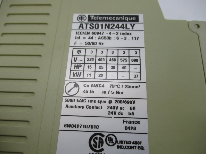 TELEMECANIQUE ATS01N244LY 690V 6A NSMP